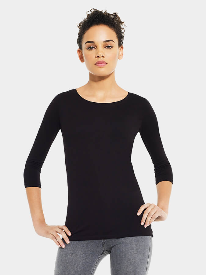 Yoga Studio Women's Organic Cotton 3/4 Sleeve Stretch T-Shirt