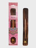 Namaste Karma Scents Brass Mango Wood Incense Ash Catcher Holder - Star