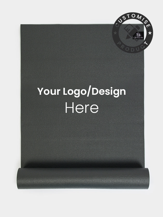 Personalised Graphite Grey Custom Branded Yoga Mat 6mm With Custom Design