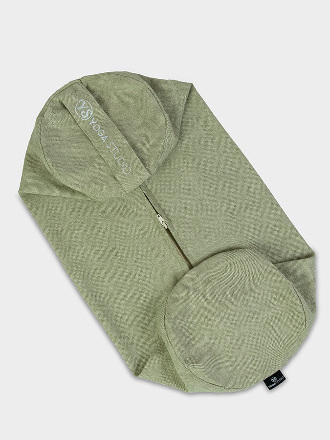 Yoga Studio Replacement Round Two-Toned Bolster Outer Cushion Cover Green
