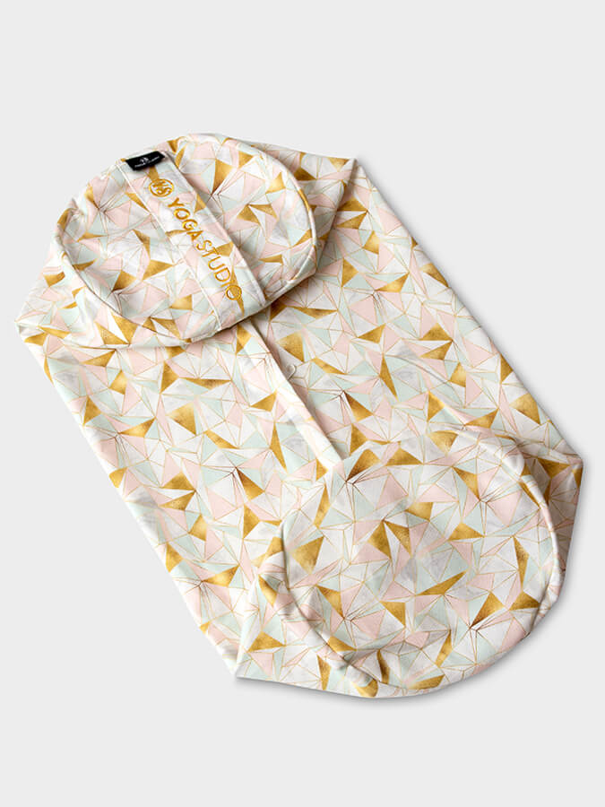 Yoga Studio Replacement Round Abstract Bolster Outer Cushion Cover Origami Golden Blush