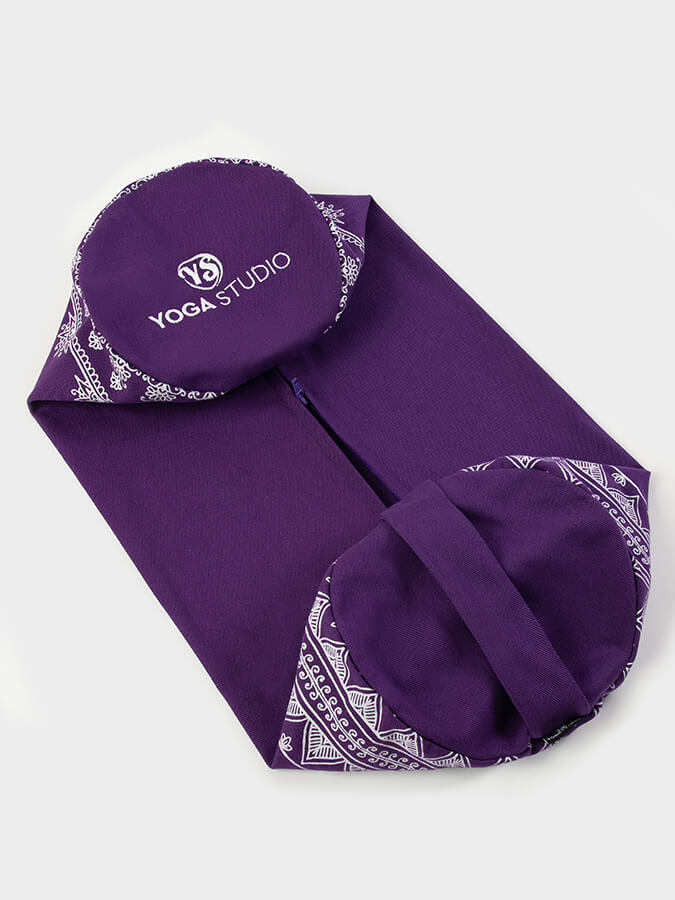 Yoga Studio Replacement Round Aztec Elephant Bolster Outer Cushion Cover Purple Grape