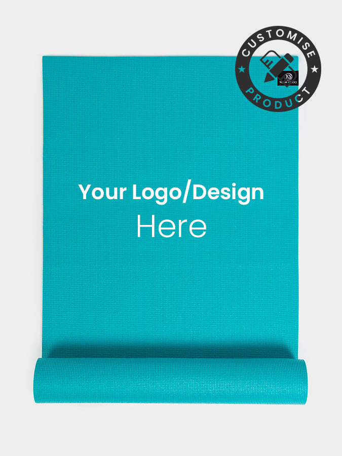 Personalised Turquoise Custom Branded Yoga Mat 6mm With Custom Design