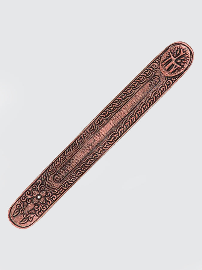 Namaste Metal Embossed Incense Holder With Stone - Sun