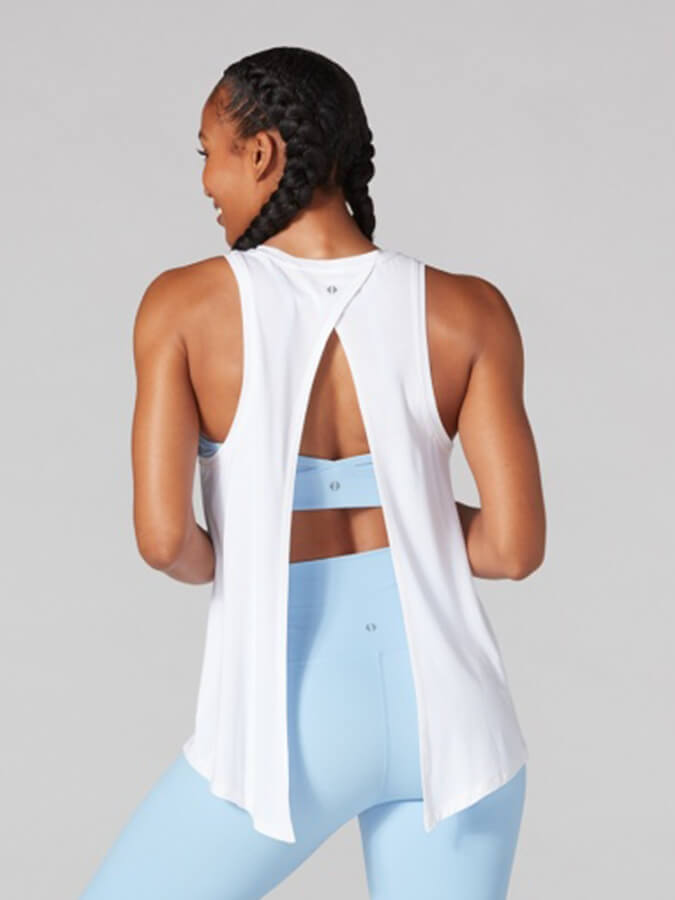 Tavi Tie Back Women's Tank Top - White