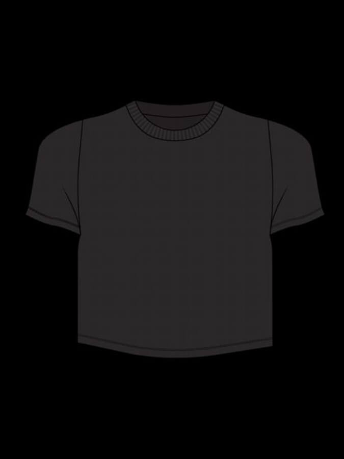 Tavi Ribbed Women's Tee Top - Ebony